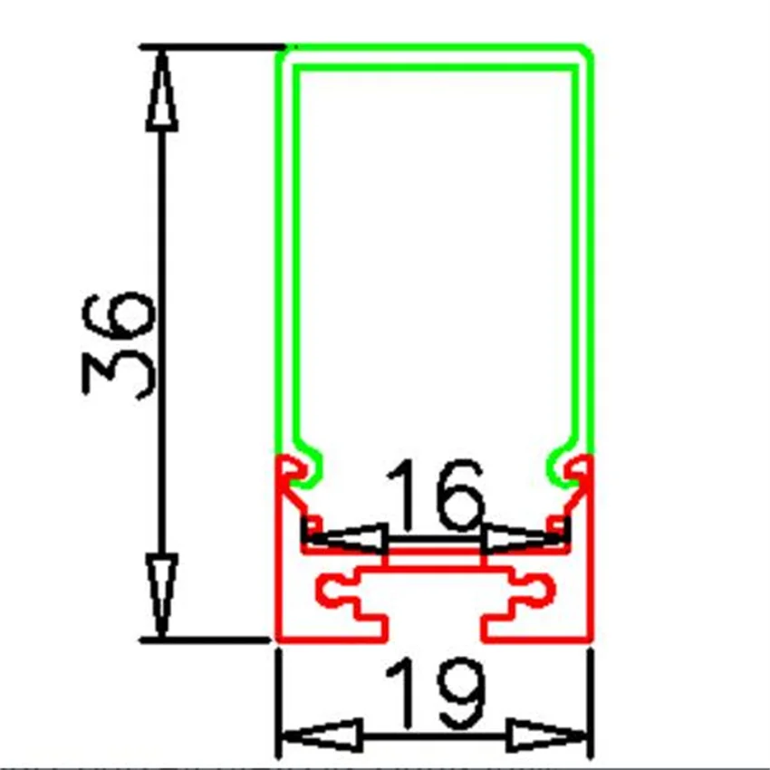 

1m/pcs 20x36.5mm 3 Sides Emitting Anodized Led Strip Light Aluminum Profile With Higher Diffuser Suspended Or Surface Mount