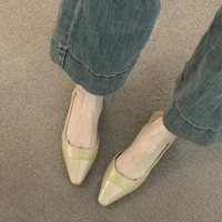 Brand luxury designer fashion PU leather design ladies summer new style pointed toe low heel women sandals non-slip flat shoes - Image 3