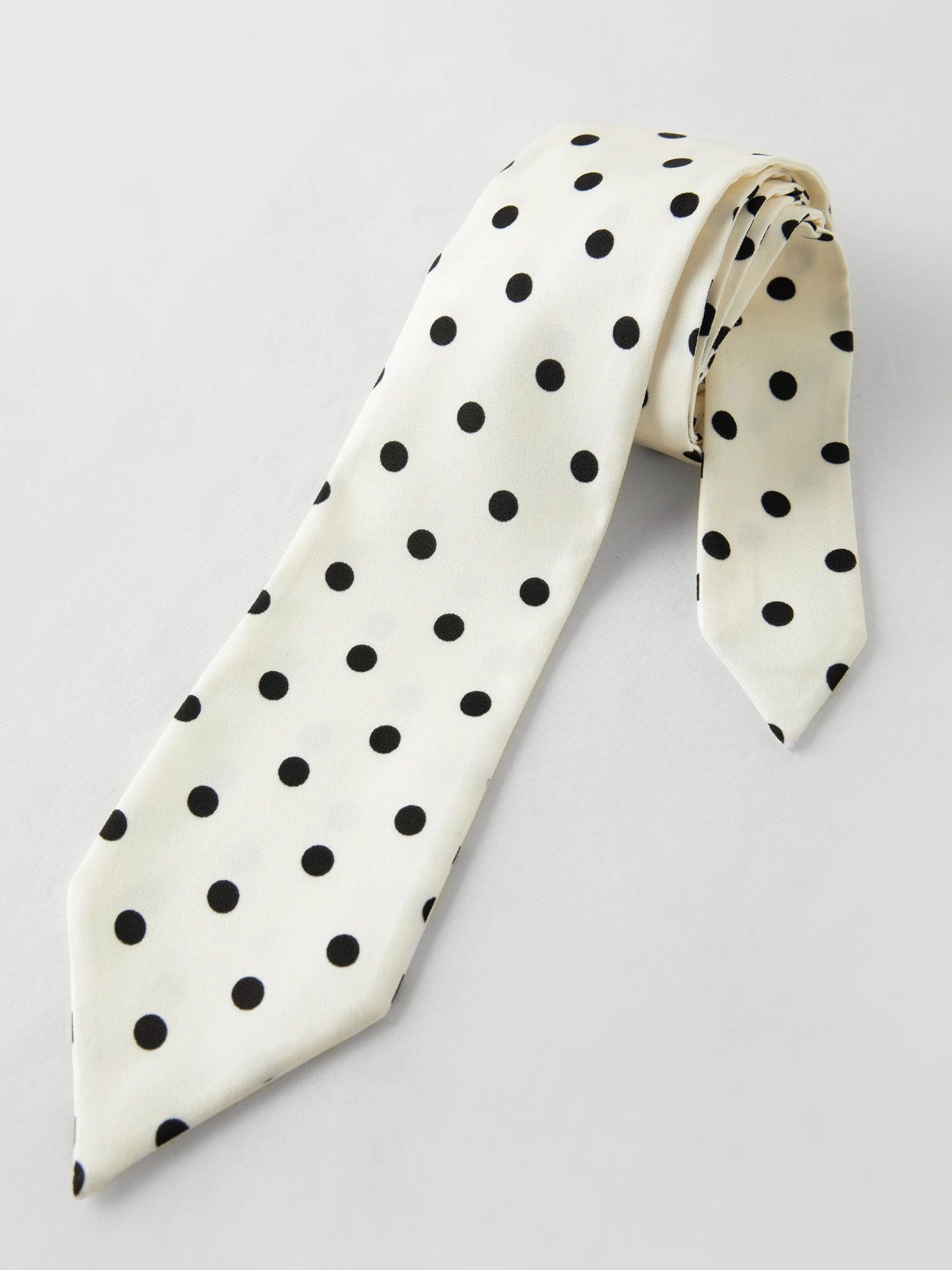 DUSHU 2025 Women's Black Polka Dot Blazer Spring New V-Neck Ribbon Bow Tie Long Sleeve Slim Jacket Retro Office Chic Outerwear