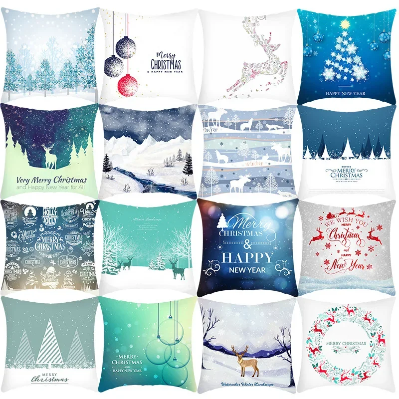 

Christmas Cross-border Fresh New American-style Pillowcases Sofa Printed