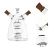 Oil and Vinegar Glass Bottle Clear Kitchen Cooking Container for Kitchen Double Pourer Spout Stoppers 2 in 1 for Kitchen Cooking 5