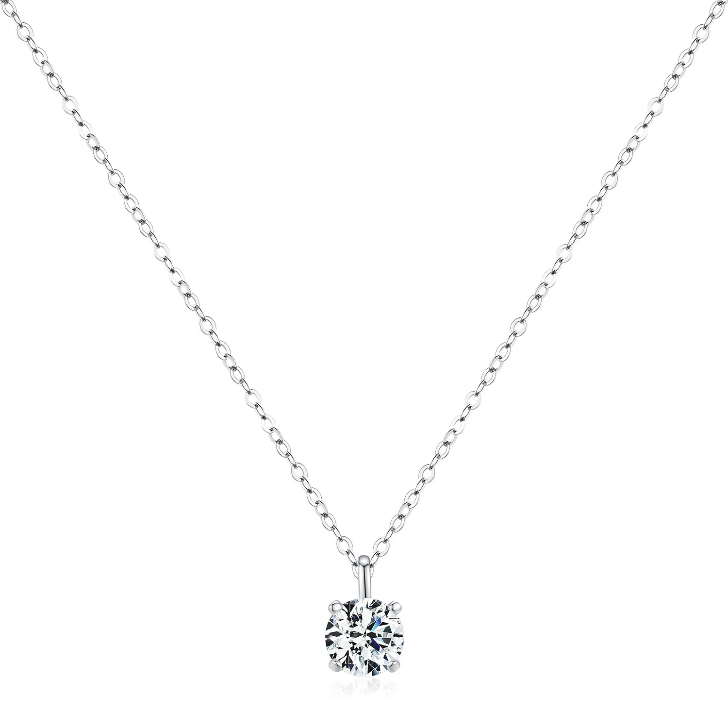 

Luxury Classic s925 Sterling Silver VVS1 D Color 1 Carat Moissanite Diamond Necklace Elegant Women's Versatile Clavicle Chain