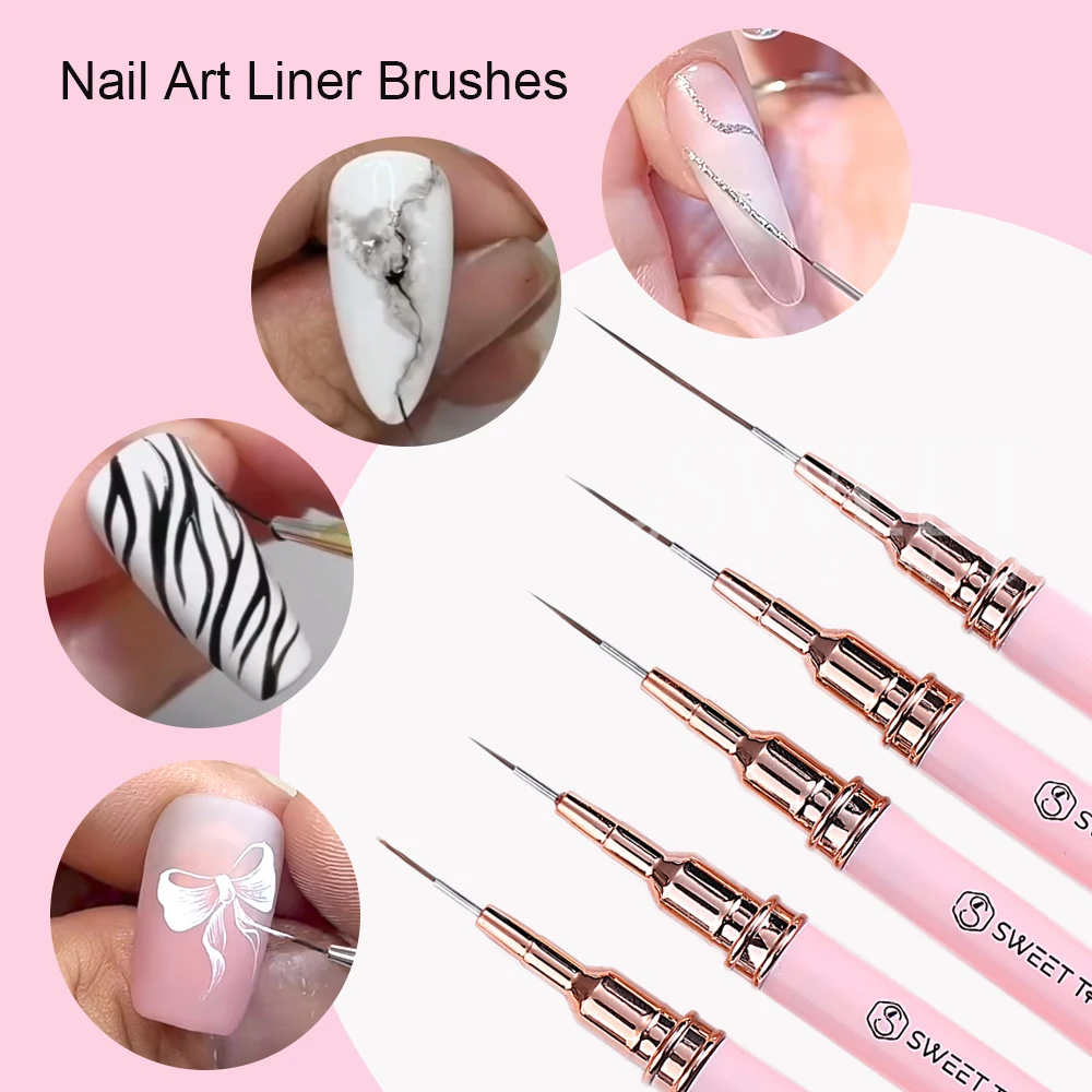 3/5/9pcs Nail Liner Brush Set for Nail Art Painting French Stripe Line Drawing Pen UV Gel Nail Tip Brushes Kits Manicure Tools