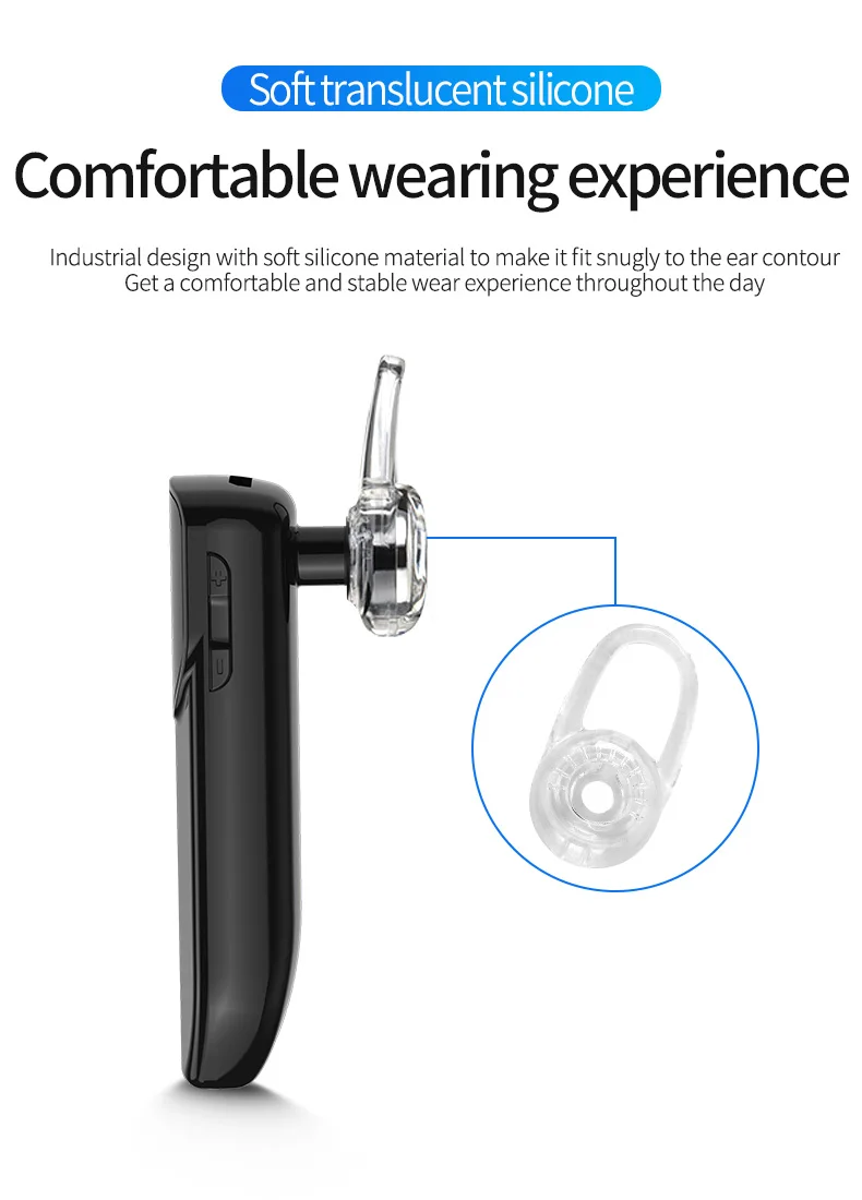 V19 Wireless Bluetooth Earphones Business Hands Free Long Standby V5.2 Earphones Waterproof Sport Headset 2