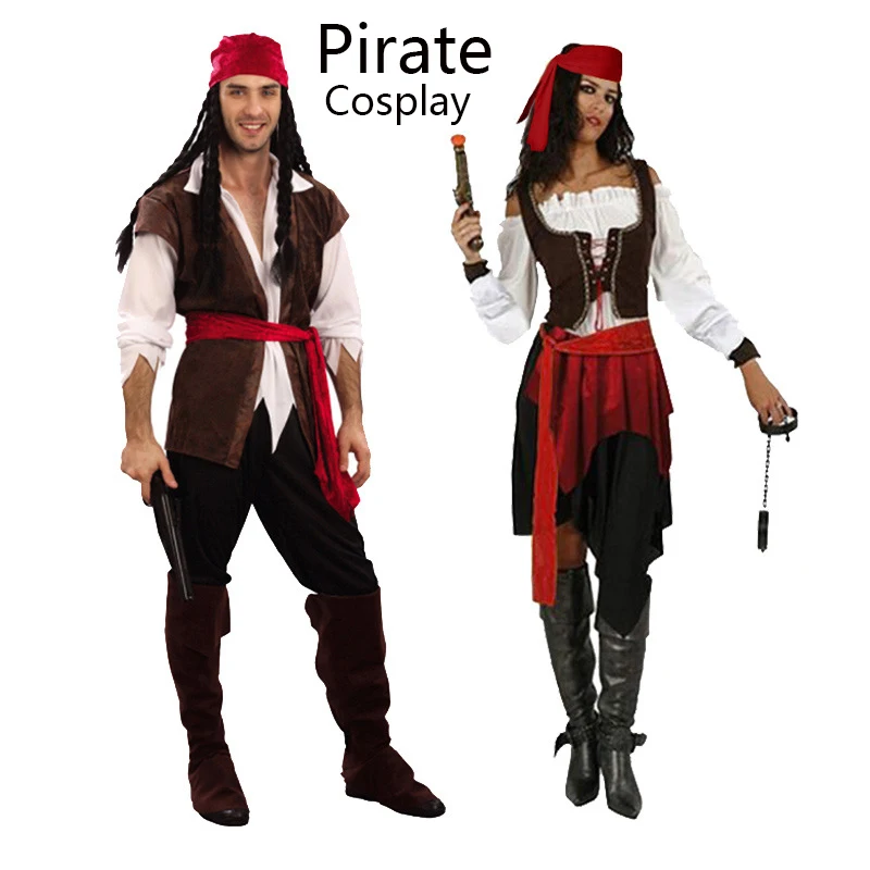 

Pirate Cosplay Costumes for Men And Women Adult Halloween Performance Game Movies Character Top Pants Skirts Headgear Full Sets