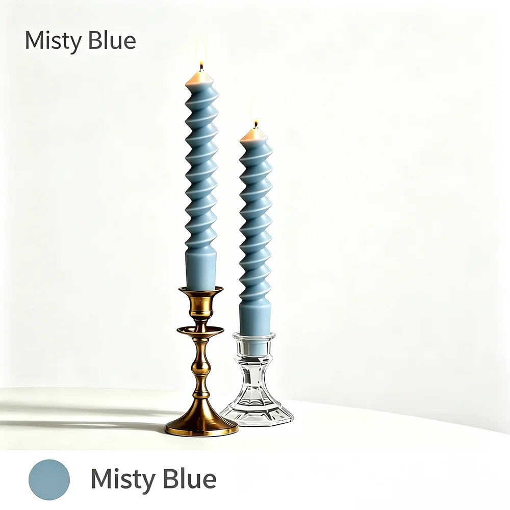 Flameless Taper Candles - Dripless Soy Wax Dinner Decor 25cm Spiral Decorative Candles Twisted Colored Candles Wedding Table Long Candles for Chandeliers 6