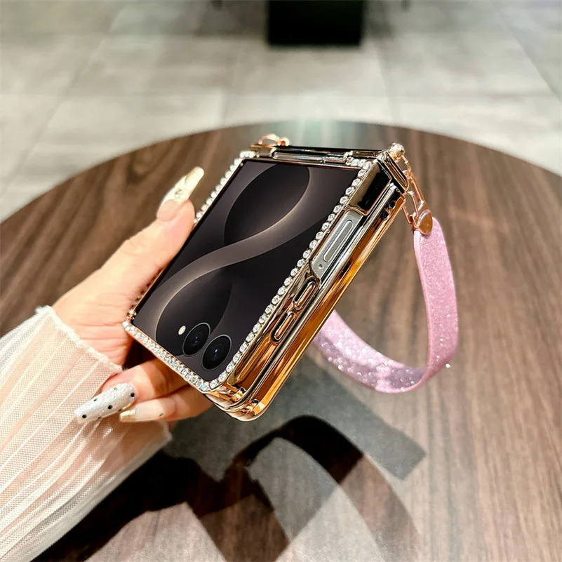 Glitzer Strass Handyhülle Mit Armband Für Samsung Galaxy Z Flip_voghion.com