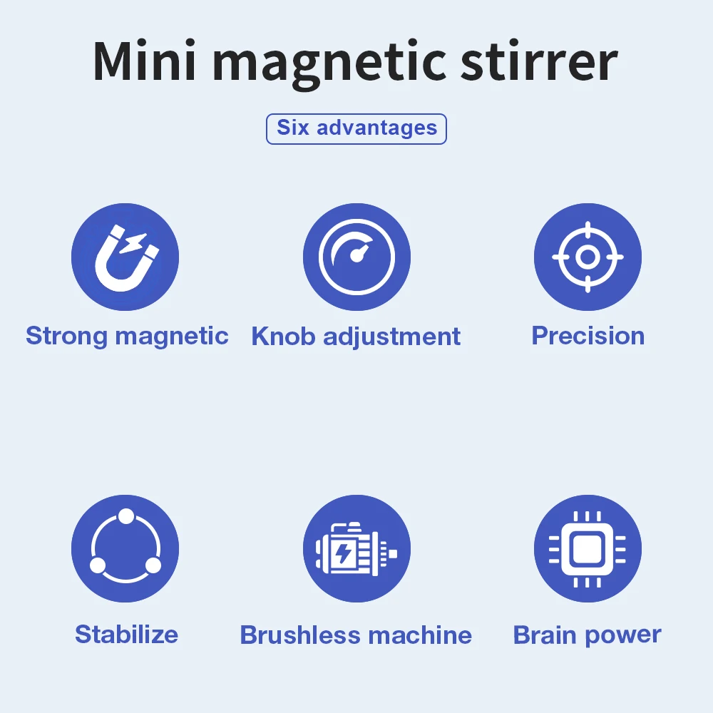 Mini Magnetic Stirrer 1000ml Mini Stir Plate Magnetic Mixer 300-2000rpm Adjustable Laboratory Liquid Mixing Machine EU Plug