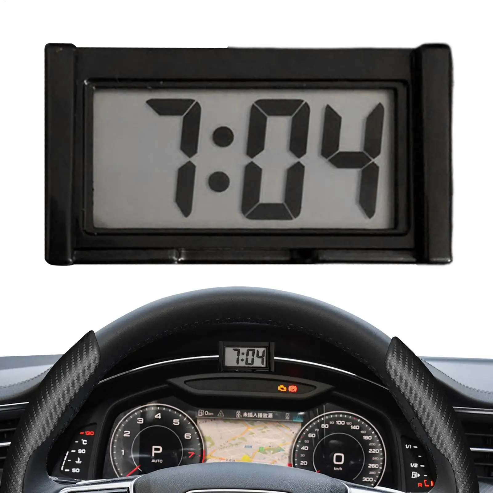 Orologio Digitale LED Adesivo per Cruscotto Auto, Moto, Camion, Barca, Bici, Frigorifero, Aula, Grande Display con Dimmer Automatico - immagine 5