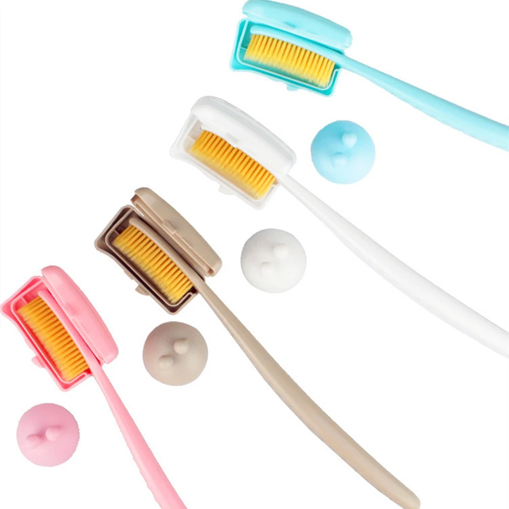 5개/팩 대형 헤드 칫솔 한국산 오리지널 칫솔 여행용 케이스 포함 성인용 숯 생분해성 구강 위생 세척