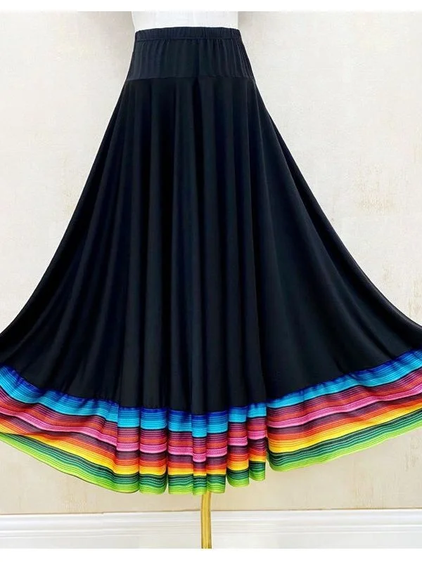 Tibetan Dance Dress Ethnic Xinjiang Dance Square Skirt Large Swing Skirt Half Length dance dress chinese traditional costumes