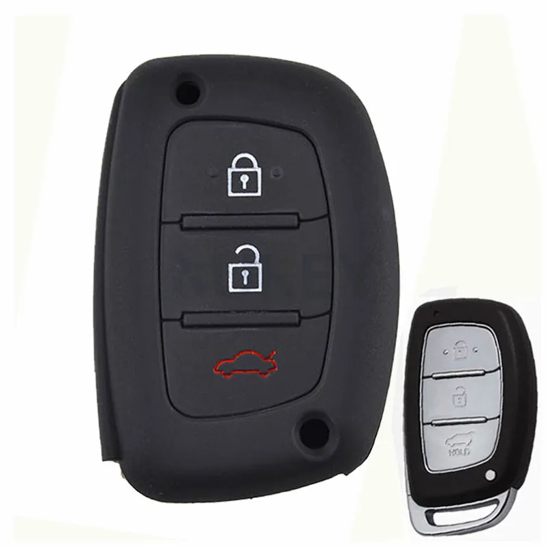 현대 Creta Tucson Santa fe Elantra Sonata i10 i20 i30 i40 i25 ix35 원격 쉘 Fob 커버 포켓 용 실리콘 자동차 키 케이스