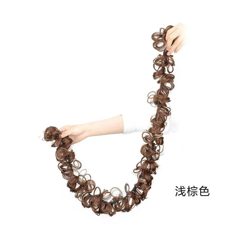 Synthetic Messy Hair Bun Chignon Scrunchies Fake Hair Band Braid Elastic Hairpiece Tail For Women Synthetic Wrap Curly Ponytail