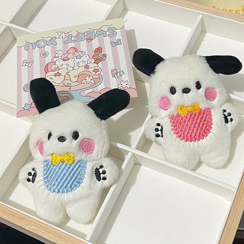 

Kawaii Sanrio Plush Brooch Hair Clip Dual Purpose Pochacco Cute Anime Bag Accessories Student Decorative Gifts Toys for Girls
