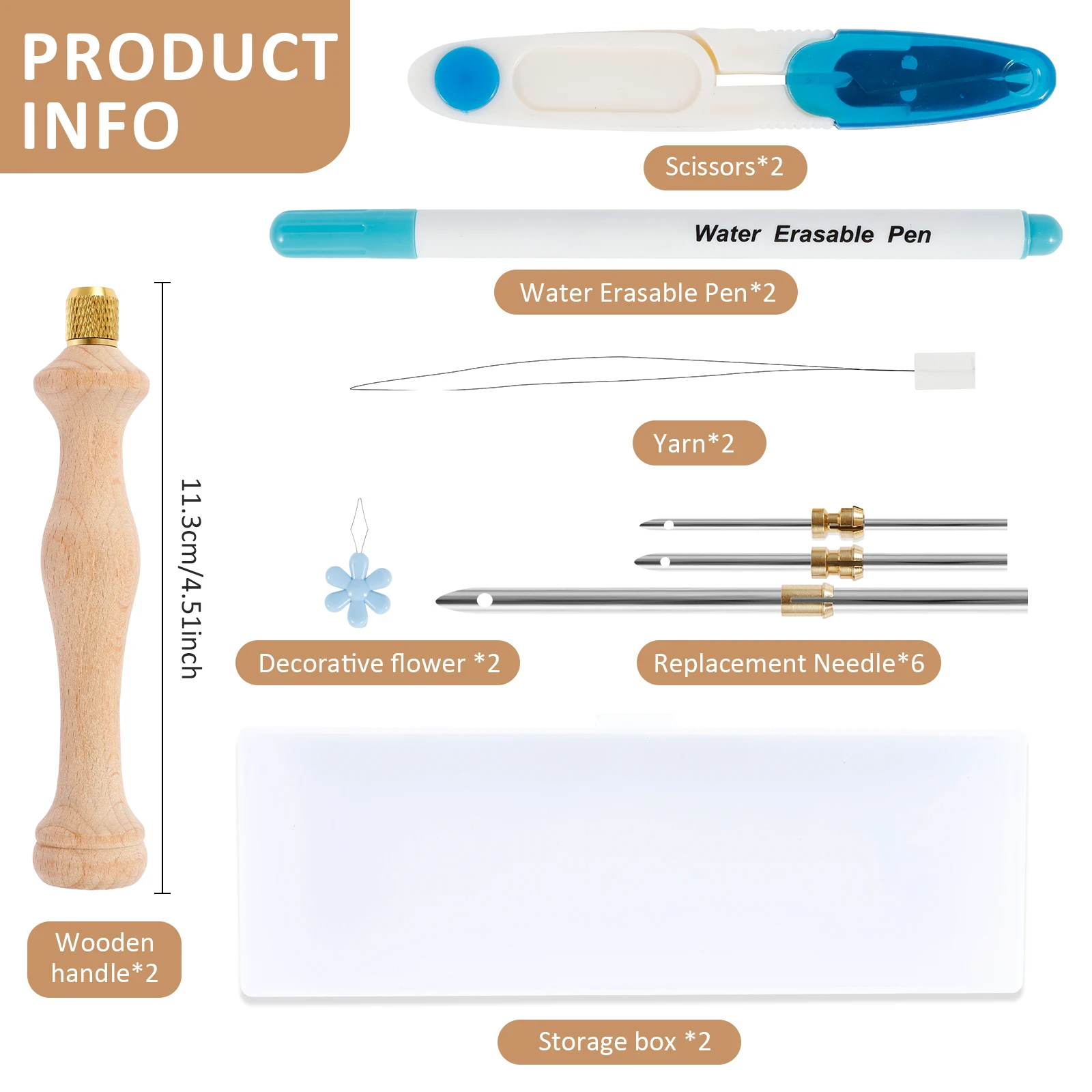 Embroidery Punch Needle Kit Craft Tool Punch Needle Set Embroidery Knitting Stitching Multipurpose for DIY Sewing 16/8Pcs embroidery set embroidery kits embroidery tool
