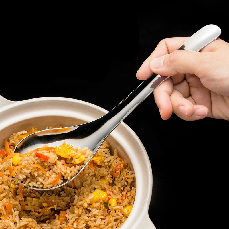 Small Hat Ramen Soup Ladle Rice Serving Spoon Stainless Steel Tablespoons Long Handle Tableware stainless steel spoon soup spoon