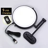 8 inch Wall Mounted Matte Black Makeup Mirror Magnifying Double Side Folding Arm USB Charging Bathroom Smart Cosmetic Mirrors 6