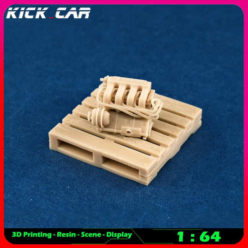 Kicarmod 1/64 Fahrzeug Motor Modell Auto Diorama Ungefärbtes Harz Garage Szene Reparatur Werkzeuge Dekoration Simulation Szene Spielzeug – Detail 19