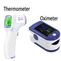Thermomètre infrarouge numérique front corps thermomètres de fièvre sans contact ou oxymètre de pouls de doigt portable médical oxygène sanguin 1