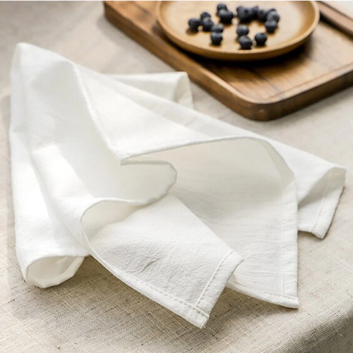 Set Of 6 40x40cm Table Cloth Napkins Durable Polyester Thicken Placemat Reusable for Kitchen Dining  Wedding Decoration 4