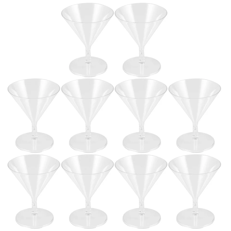 60 Bicchieri In Plastica Rigida Trasparente Da 270 Ml | Per Cocktail, Champagne, Dessert | Riutilizzabili | Per Matrimoni, Feste, Eventi