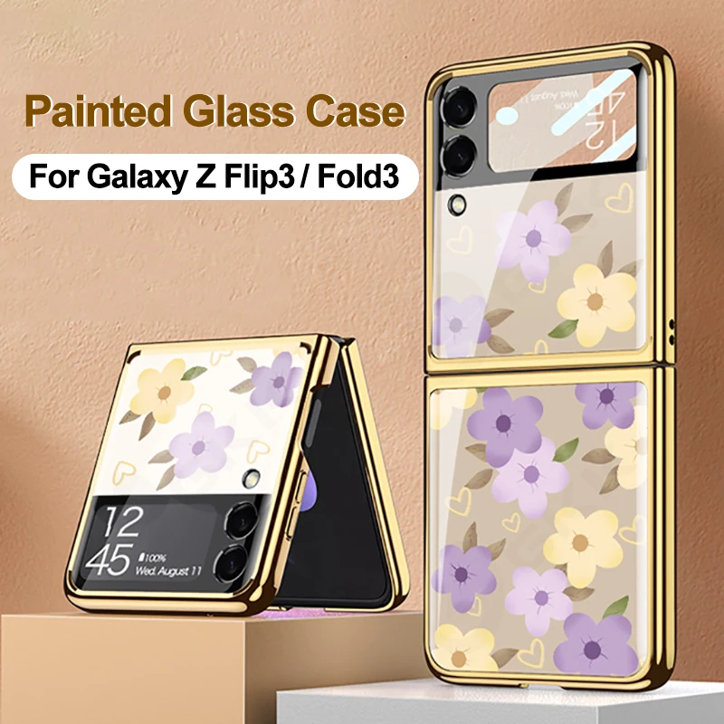 

GKK Оригинальный чехол из закаленного стекла для Samsung Galaxy Z Flip 3 Fold 2 3, чехол с покрытием, жесткий чехол для Galaxy Z Flip Fold 2 3