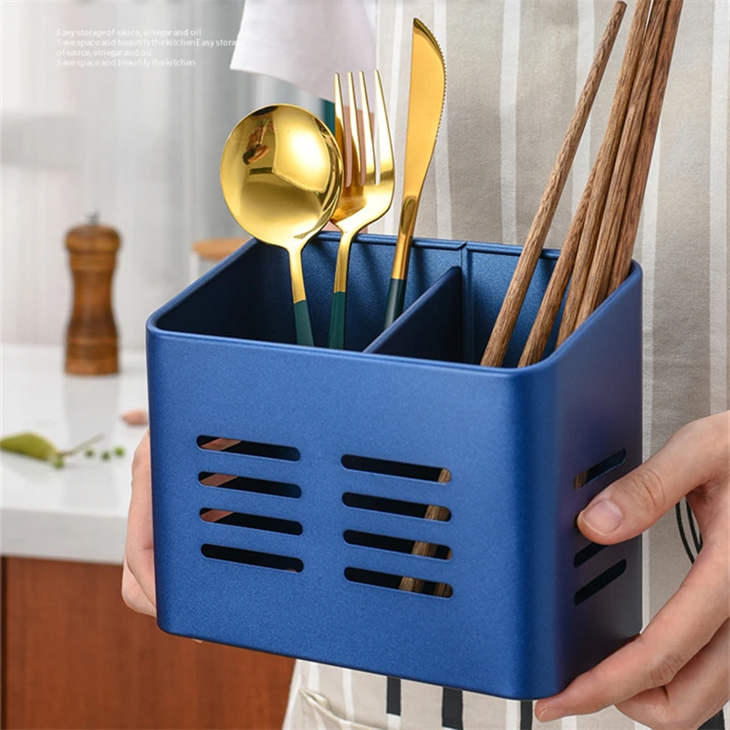 1pc Durable Stainless Steel Dish Drying Rack with Cutlery Holder -  Space-Saving Kitchen Accessory for Dishes, Knives, Spoons, and Forks