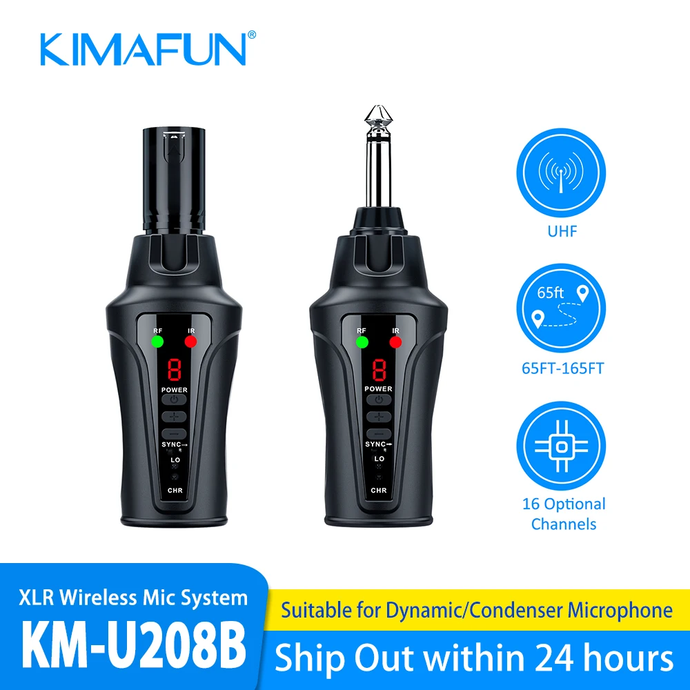 

Wireless Microphone System,UHF Wireless XLR Audio Transmitter and XLR Receiver for Dynamic/Condenser Microphone for Audio Mixer