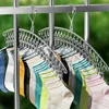 1Pc Stainless Steel Clothes Drying Hanger With 10/16Clips Windproof Clothing Rack Clips Sock Underwear Socks Holder Home Tools 1