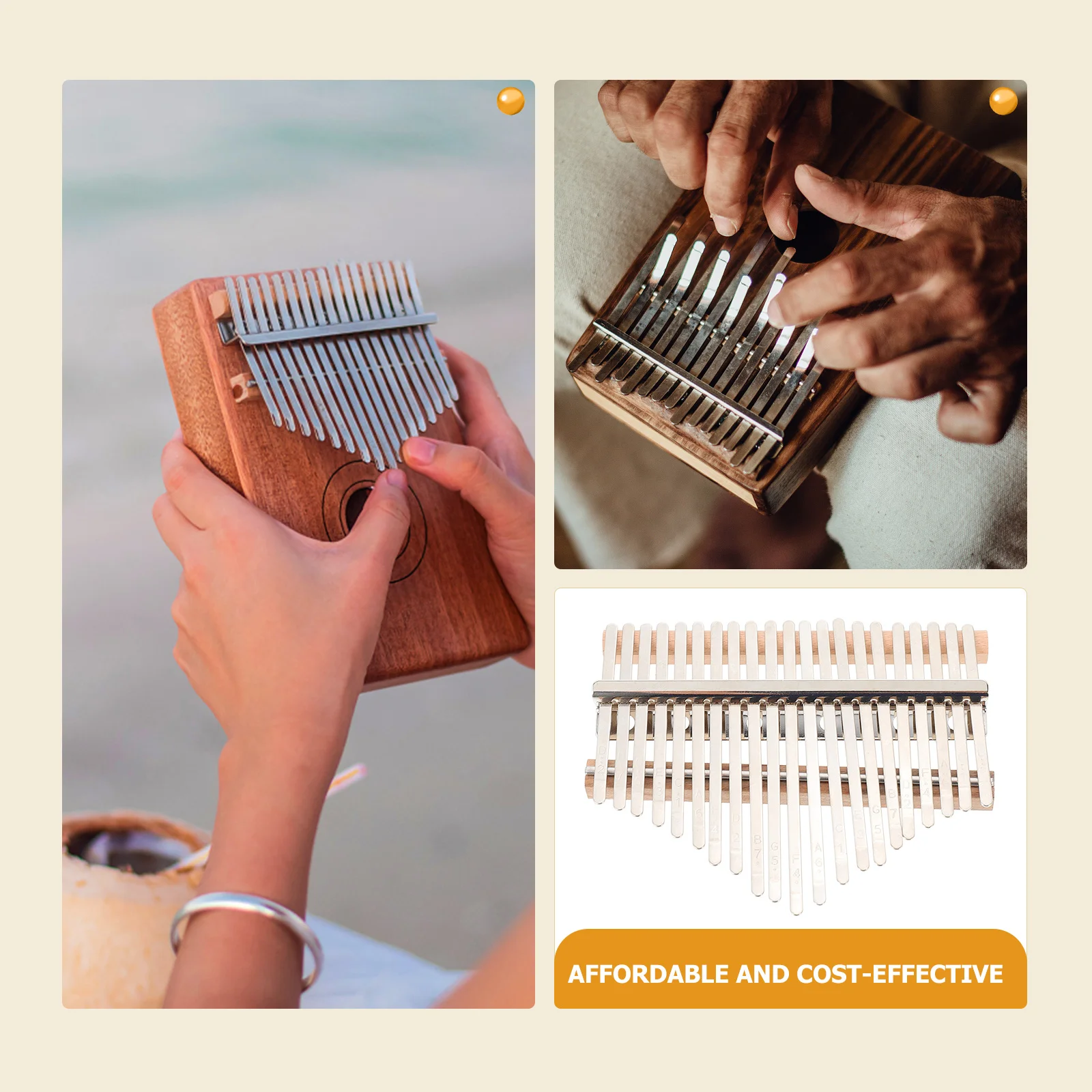 Thumb Piano Accessories DIY Kalimba Kit Supplies Assembly Musical Instrument 17 Tones Parts