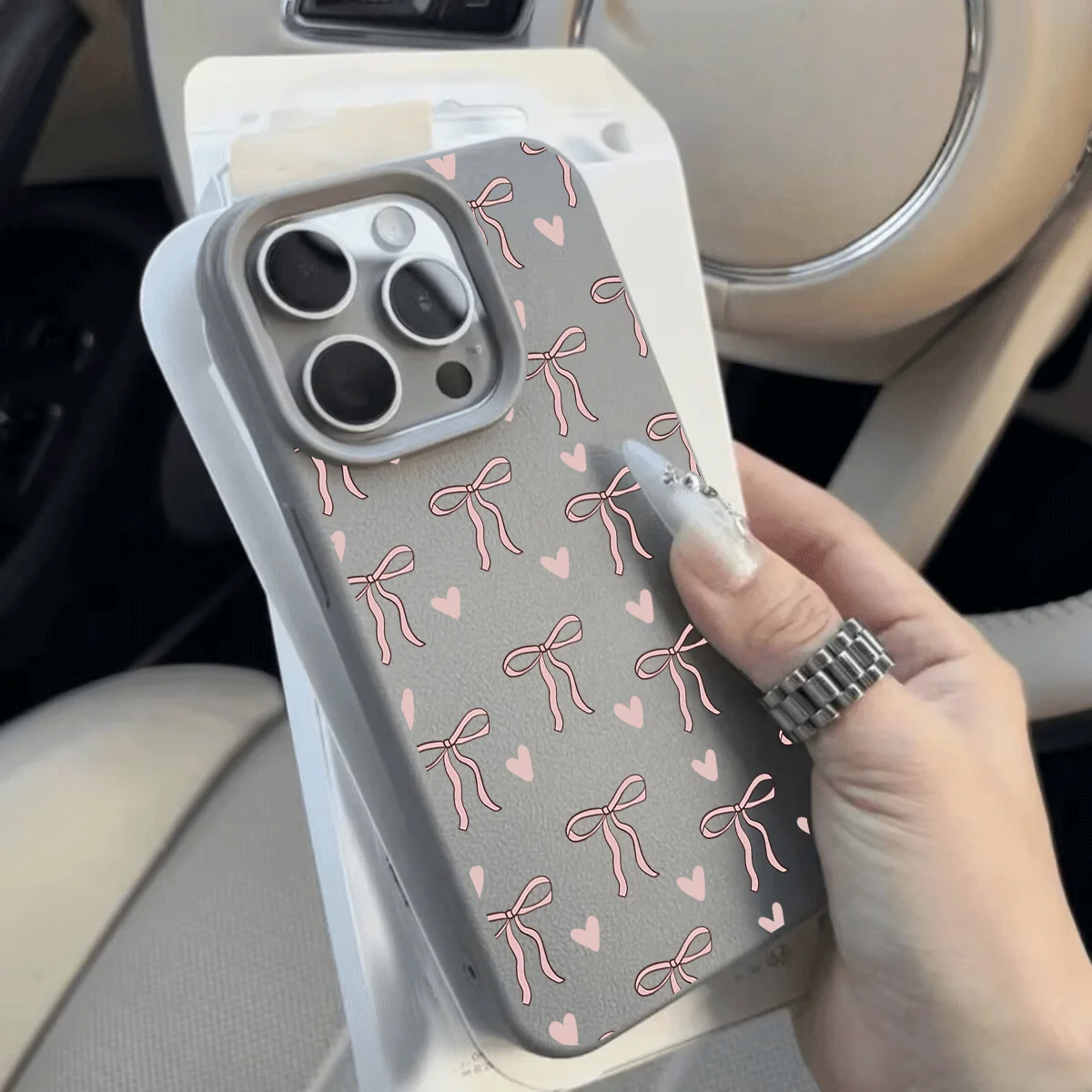 Charming Love Heart Bow Phone Case Collection