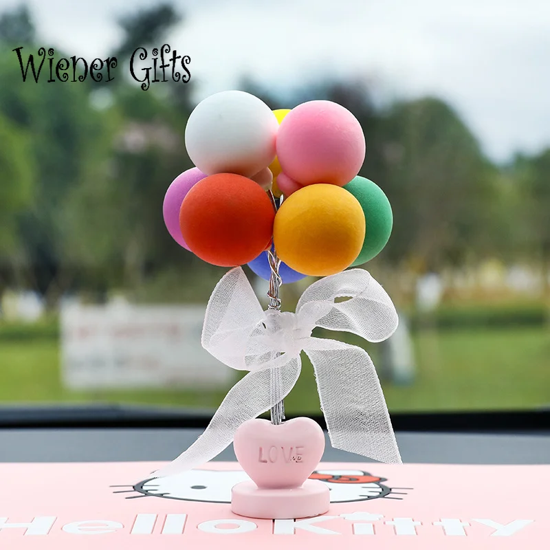 

Colorful Balloons Car Decorations Cute Mini Cartoon Car Creative Ornaments Car Accessories for Girls Dashboard Accessories
