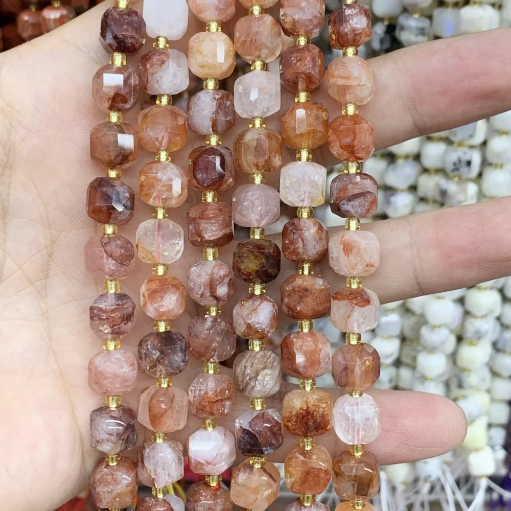 Natürliche quadratische Rhodochrosit 6 mm 8 mm Citrin-Würfel-Abstandsperlen für lose Perlen, DIY-Ohrringe, Halskette, Armband, Schmuckherstellung – Detail 18