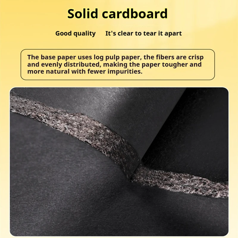 Premium Blank Black Cardstock for DIY Craft and Hand Drawing Projects