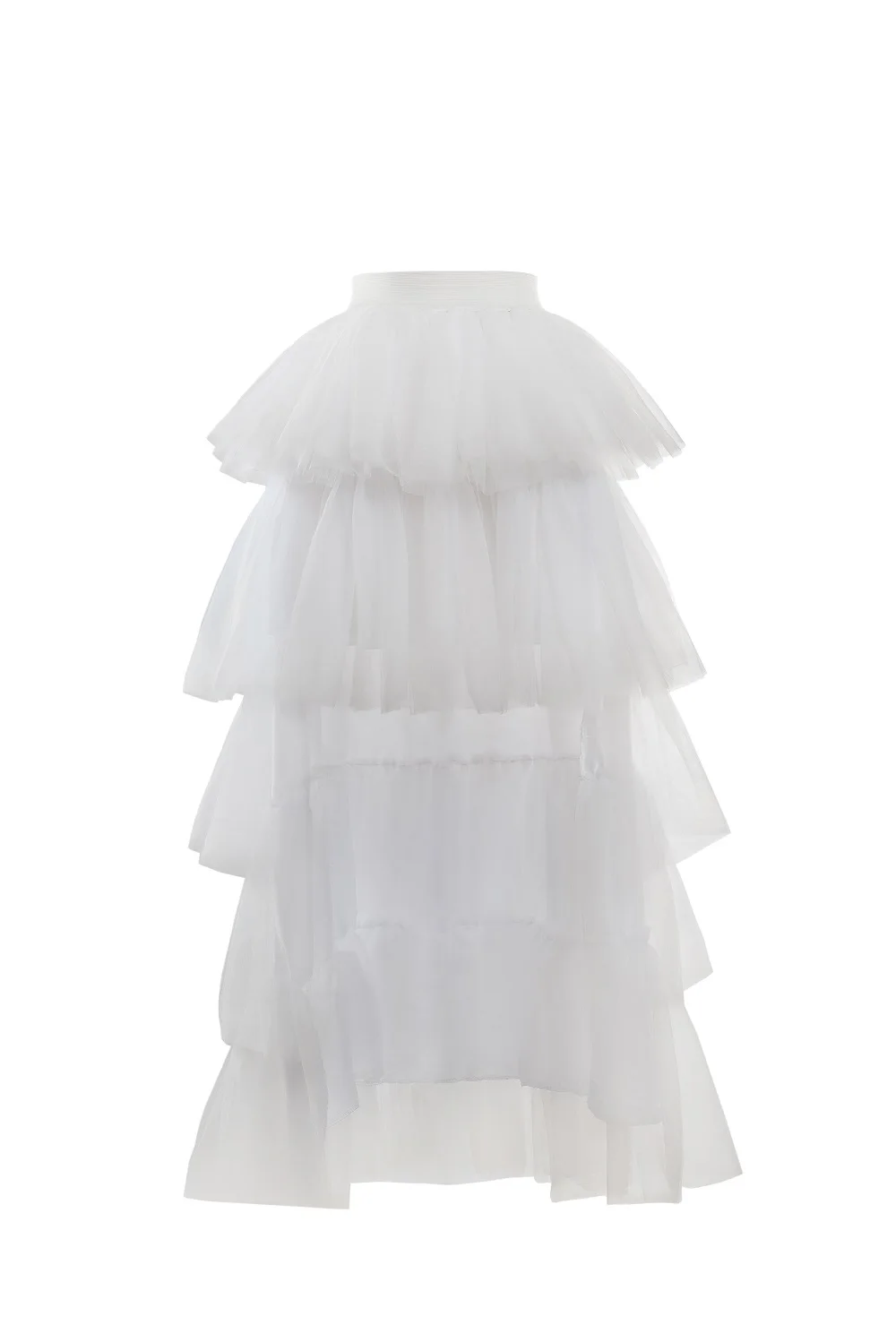BABYONLINE High-Low-Tüllrock, gestufte Rüschen, asymmetrischer Ballrock, Punk-Tüllkleid unter Petticoat, lässiges Ball-Party-Outfit – Detail 16