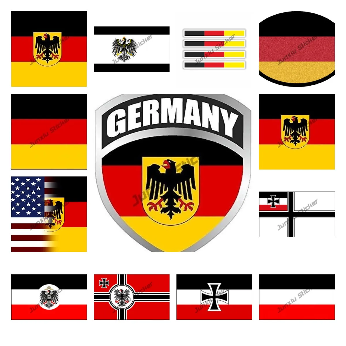 Germany Flag Crest Vinyl Sticker WWII German Flag Decal German