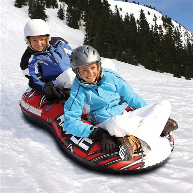 Double inflatable snow sled, inflatable snow car for kids