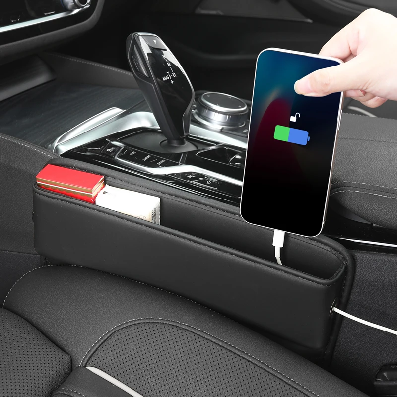 Auto Seiten-Tasche Organizer - Napa-Leder Aufbewahrung Für Handy, Schlüssel & Kleinkram