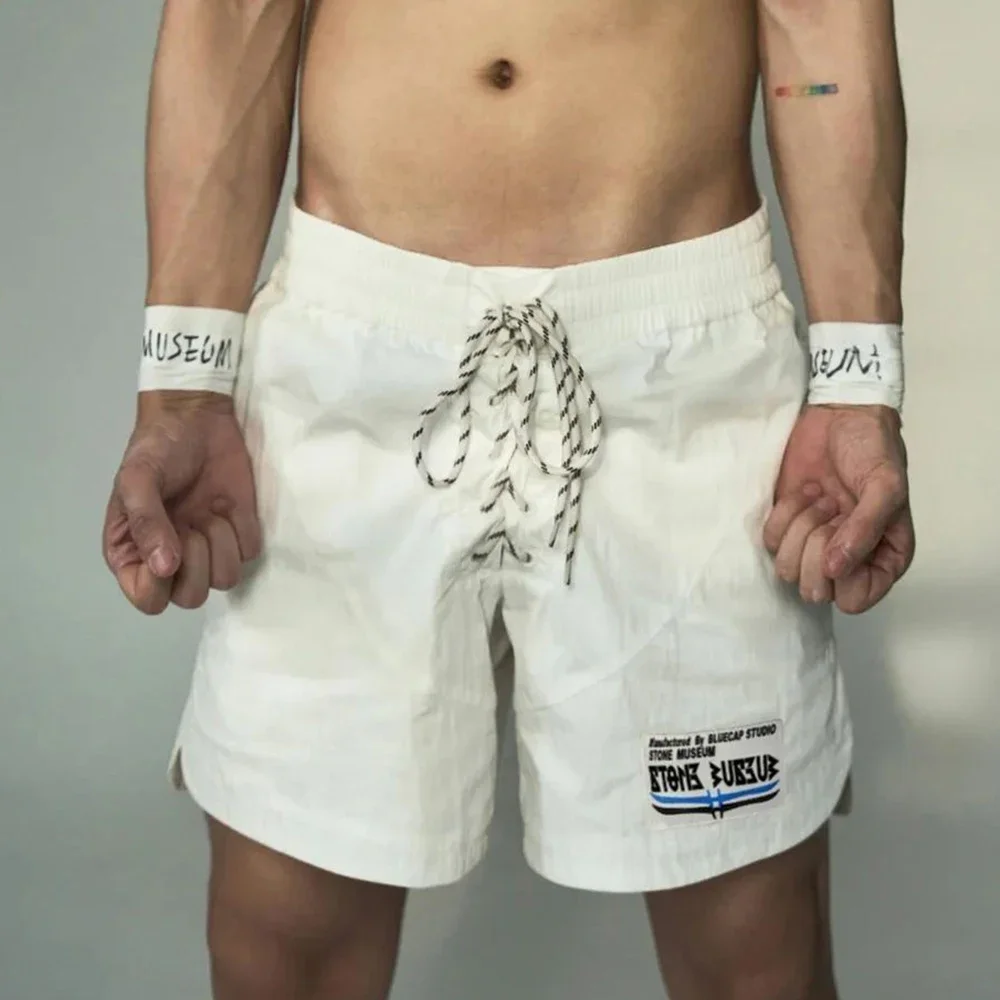 Mens Casual Sexy Cross Strap Shorts Genderless 2024 Spring Autumn New Nightclub Party Resort Style Simple Shorts Unisex