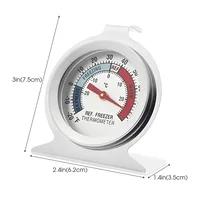 Thermomètres de congélateur -30~30 ° C -20~80 ° Mini thermomètres de jauge à grand cadran pour réfrigérateur en acier inoxydable F pour refroidisseur de réfrigérateur 2