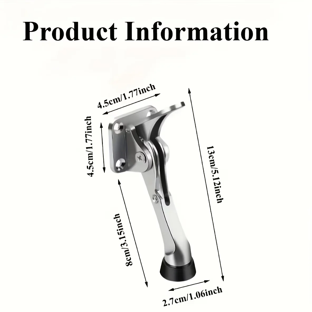 Premium Kickdown Door Stopper with Height-Adjustable Rubber Tips