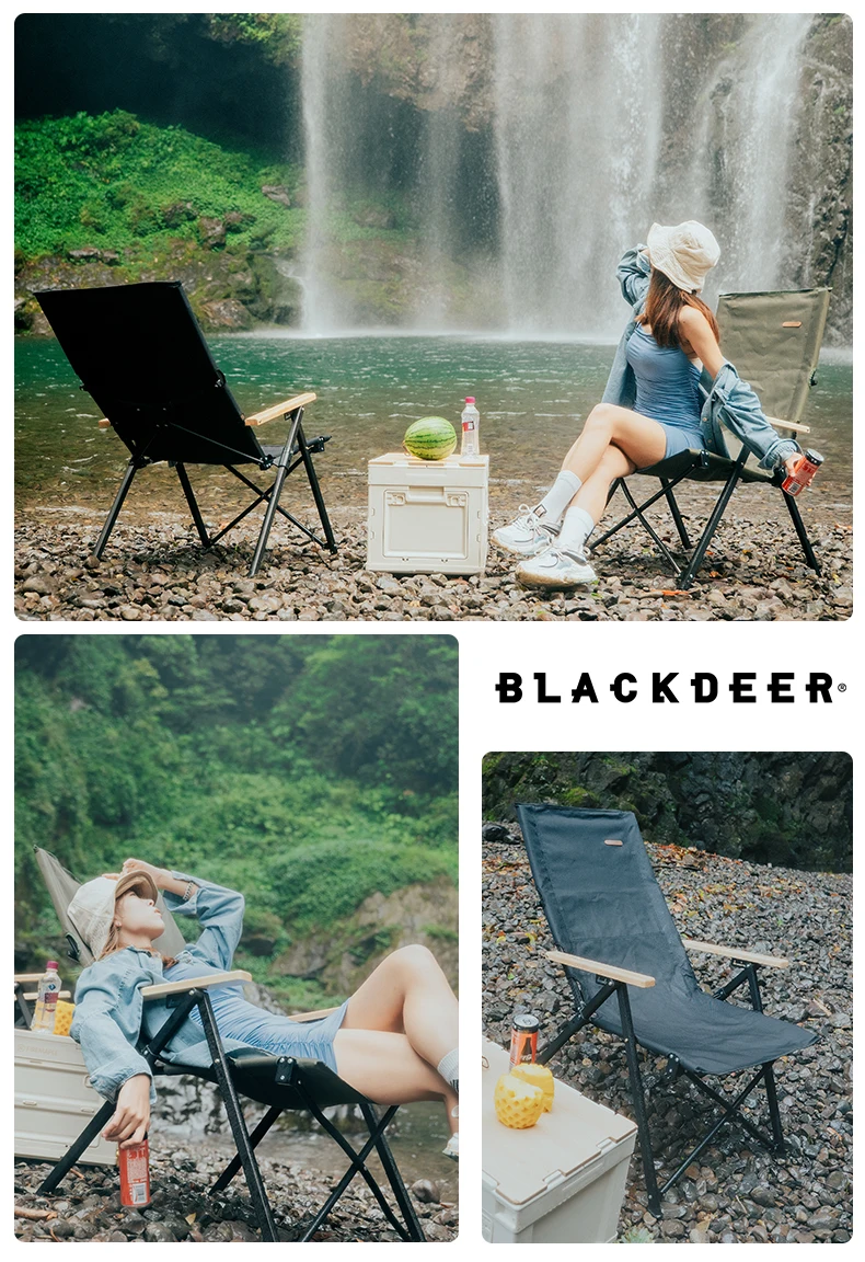 BLACKDEER Outdoor Folding Chair Three-Speed Adjustable Long Back Chair outdoor camping picnic beach Relaxation Aluminum alloy