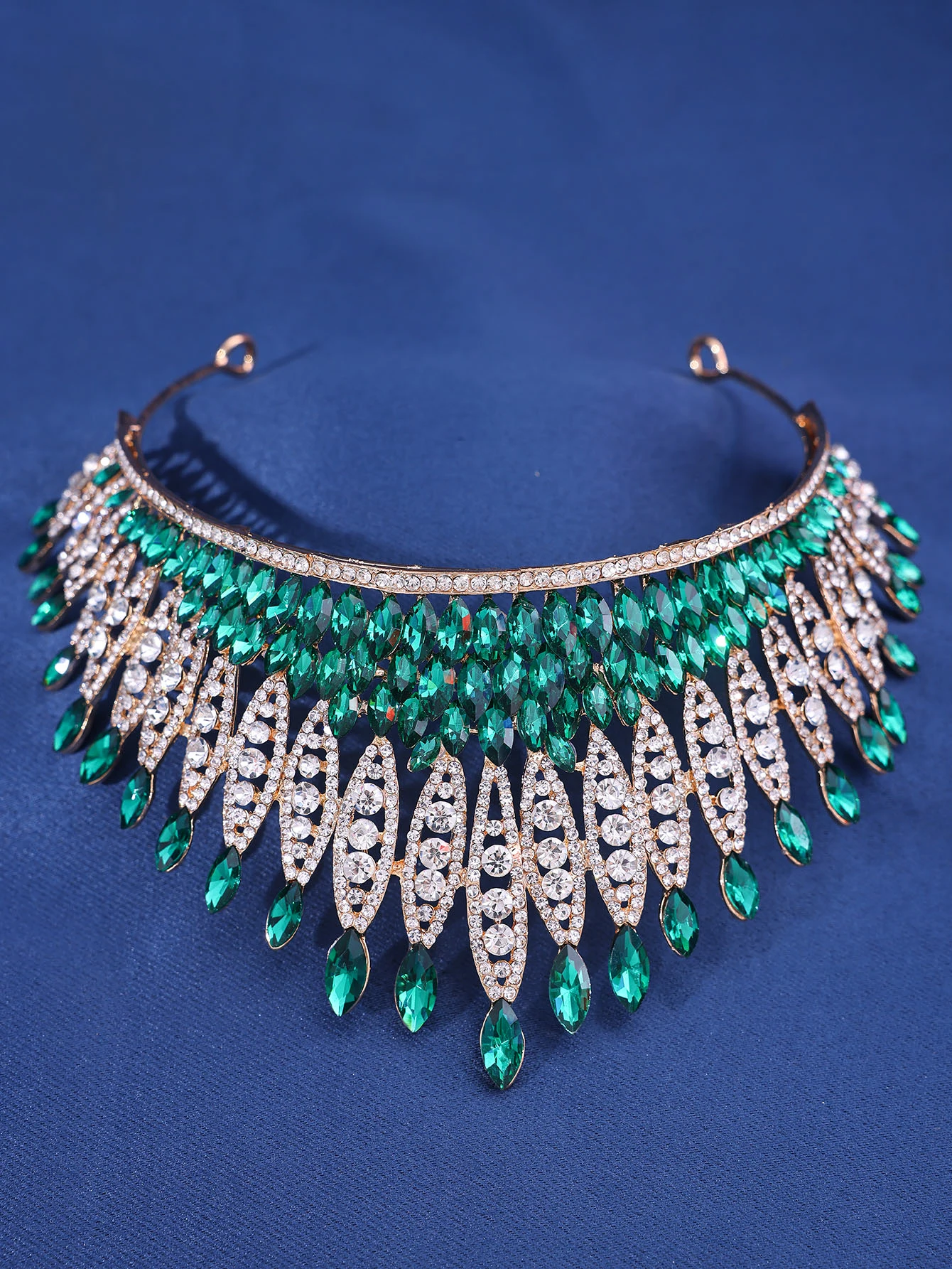 Vintage Barock Königin Diadem Luxus Braut Tiara Krone Hochzeit Haarschmuck für Schönheitswettbewerbe Schmuck – Detail 12