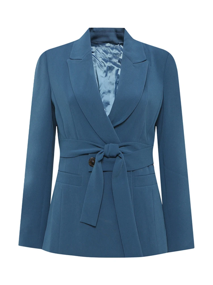 Four Seasons Women's Blazer Collar 1 Button Coat Commuter Dinner Tailored Lady Slim Fit Pink Jacket