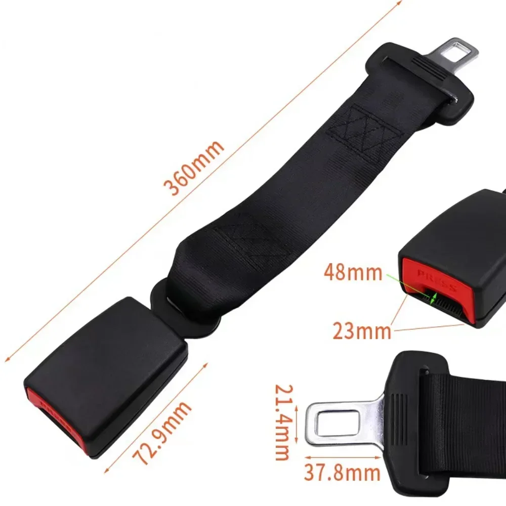 Bayerley Seat Belt Extension Clip 36CM 14'' Steel Car Safety Buckle Pad Cover for Universal Fit Car Safety Belt Buckle Extension