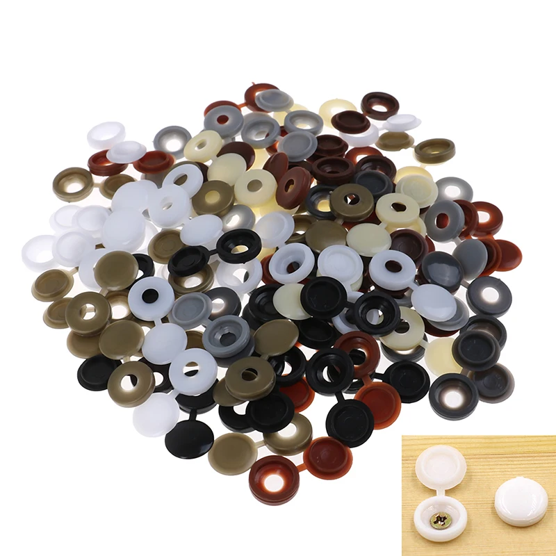 50pcs Car White Hinged Cover Cap Number Plate Fitting Fixing Self Tapping Screw For License Plate