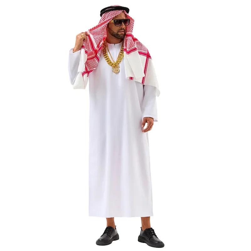 Costume da uomo Arabia Arabo Sheikh Pastore Principe Arabo Cosplay per adulti Fantasia Purim Costumi di Halloween - immagine 4