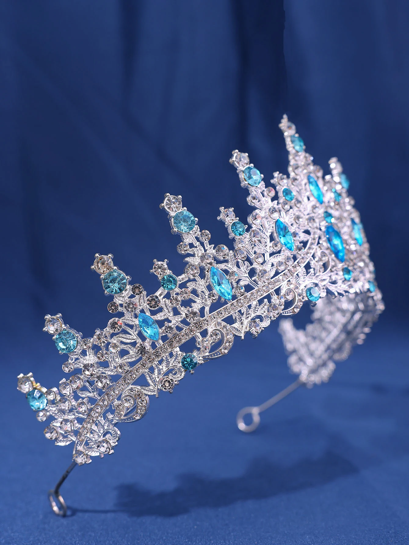 Luxuriöse mehrfarbige Kristall-Strass-Hochzeitskrone, barocke schwarze Tiaras, Prinzessin, Königin, Diadem, Haarschmuck für Frauen, Schmuck – Detail 6