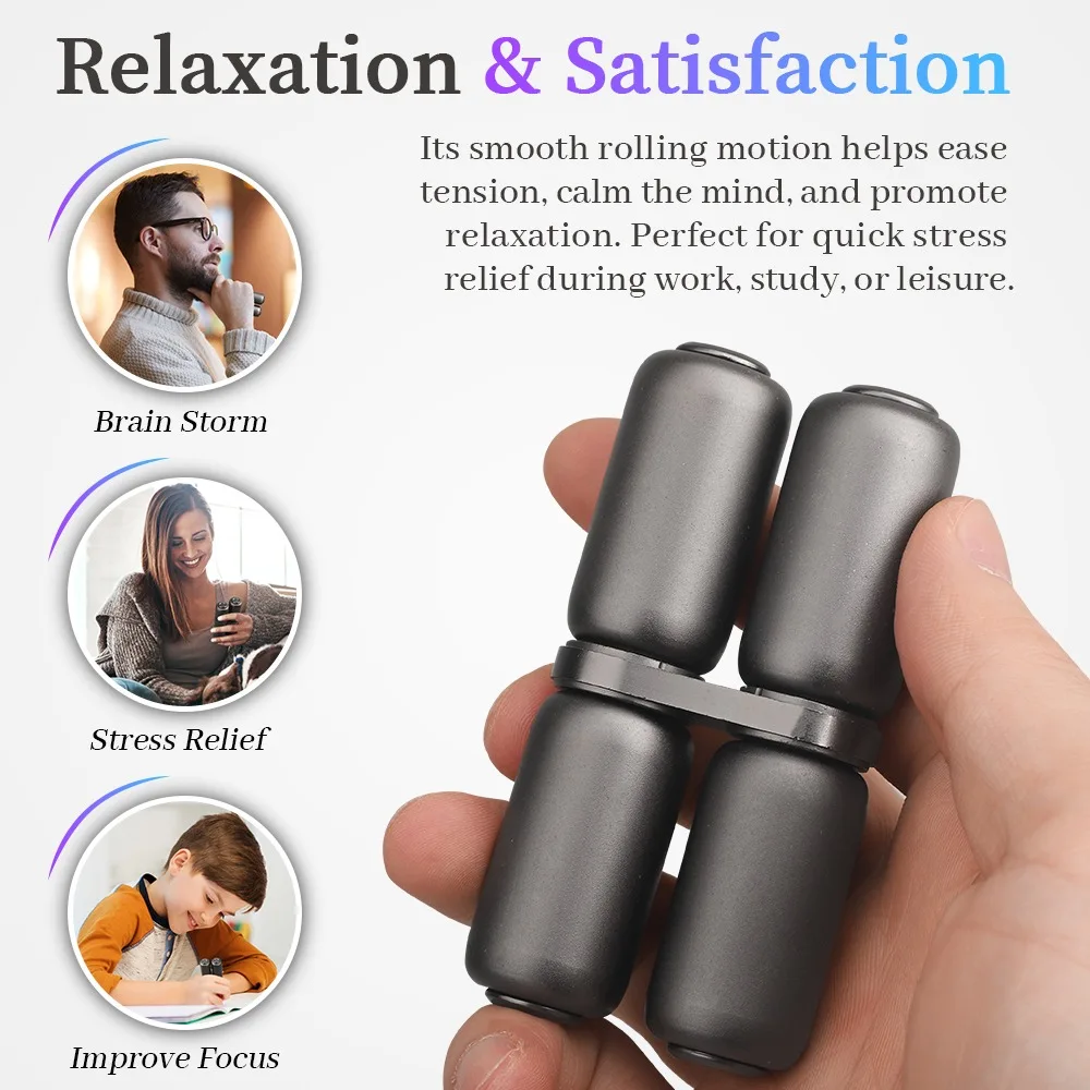 Fidget Toy Sensory Fidget Toy Anti Stress Toy Finger Sensory Toy Fidget Roller Relieve Stress Relief Toy EDC Antistresse Sensory Toys Metal Alloy Creative Lure Novelties Punnk Rotating Adults