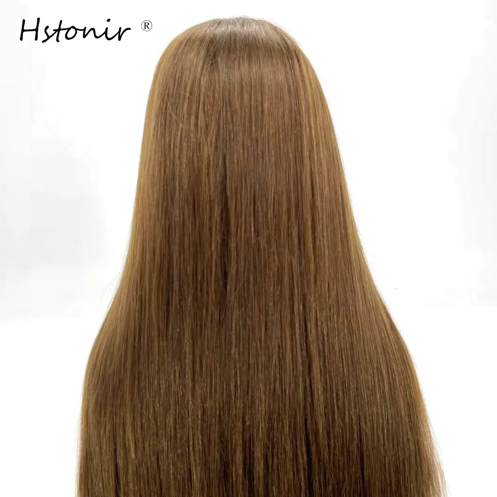 Hstonir Natural Hair Wig Medical Silicon Lace Front Silk Top European Remy Hair Wig In Stock Blond Ombre G043